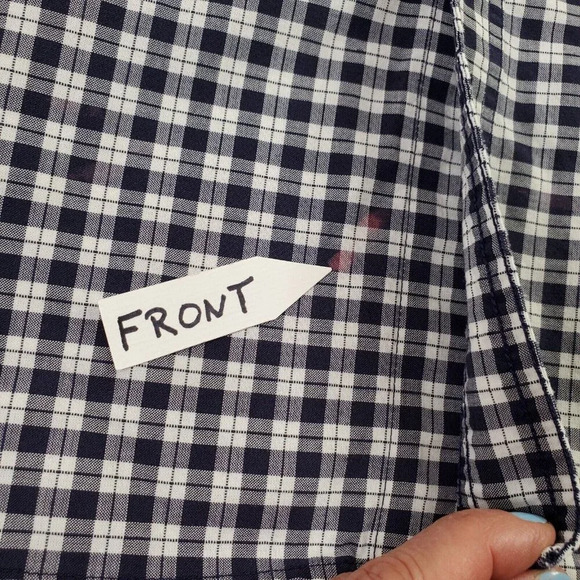 Eddie Bauer Corded Chambray Shirt Mens Large Blue White Check Heritage Preppy - Picture 13 of 13